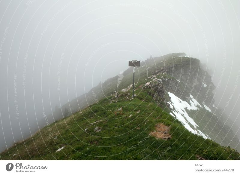 Mordor - border post Environment Elements Clouds Autumn Bad weather Fog Rain Snow Grass Rock Alps Mountain Chalk alps Karwendelgebirge Peak Alpine pasture