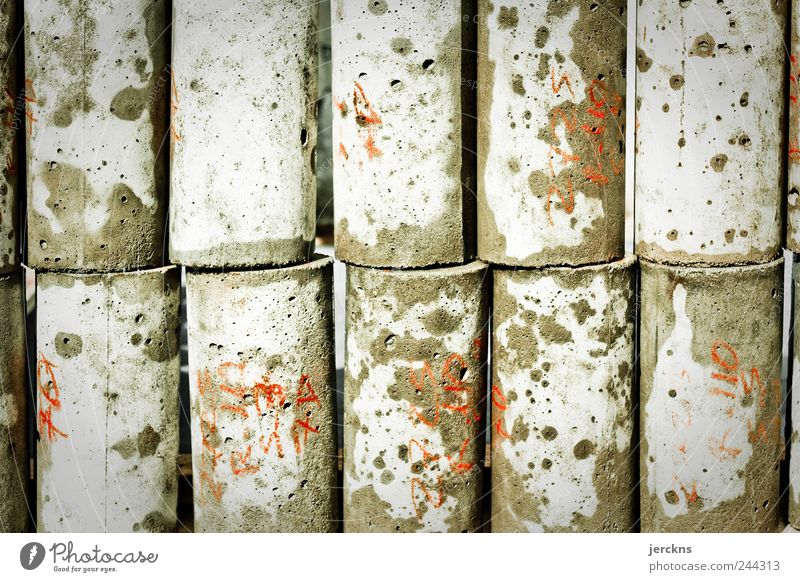 Concrete Construction machinery Build Construction crane Subdued colour Exterior shot Close-up Detail Abstract Deserted Copy Space top Morning