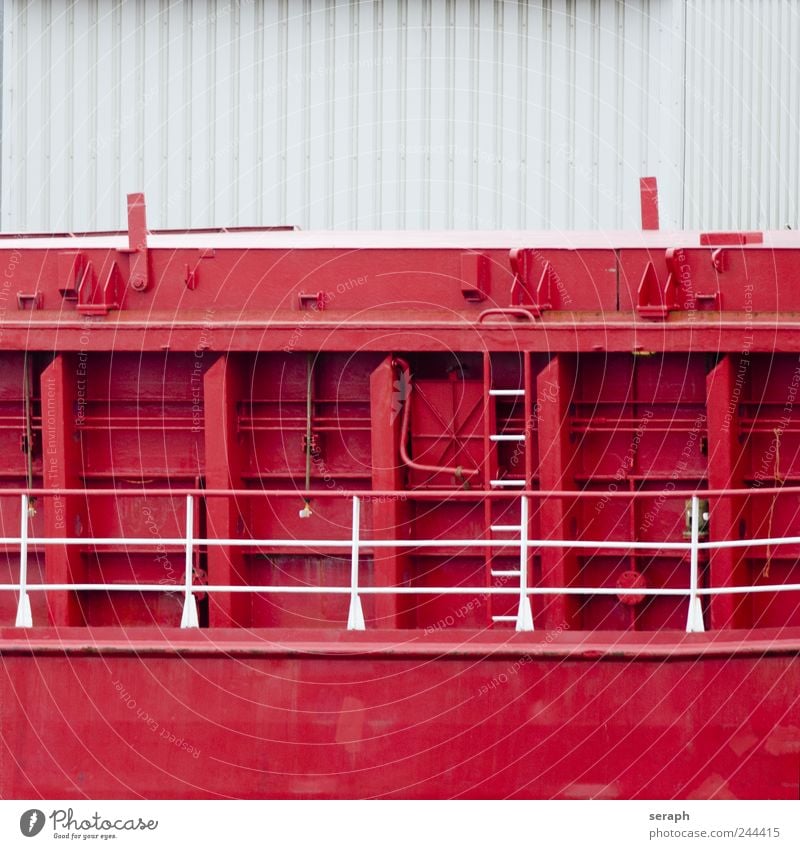 Ship Watercraft Red Hull striking Metal huge Massive Welding seam Iron plate Wall (building) Wall (barrier) Vacation & Travel Ladder part Deck Cruise