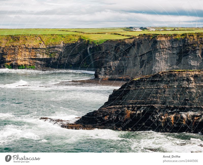 Bromore Cliffs - Ireland Vacation & Travel Tourism Far-off places Summer Summer vacation Ocean Waves Nature Landscape Water Sky Clouds Spring Beautiful weather