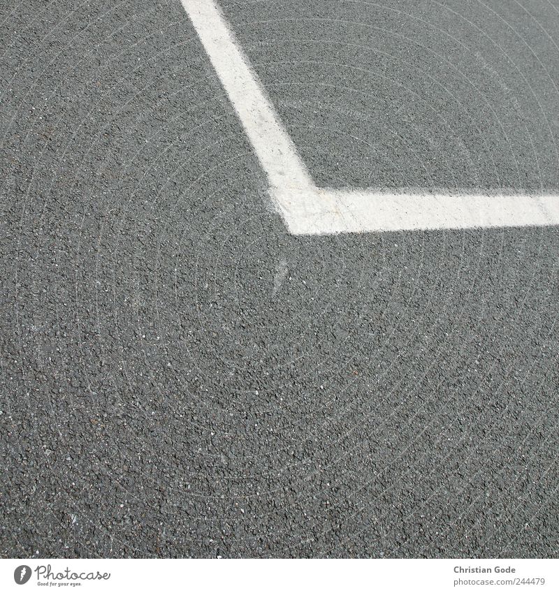 ECK/Q Concrete Calm Tar Street Pavement Corner At right angles Geometry Square Structures and shapes White Gray Dark Bright Rectangle Parking lot footprint