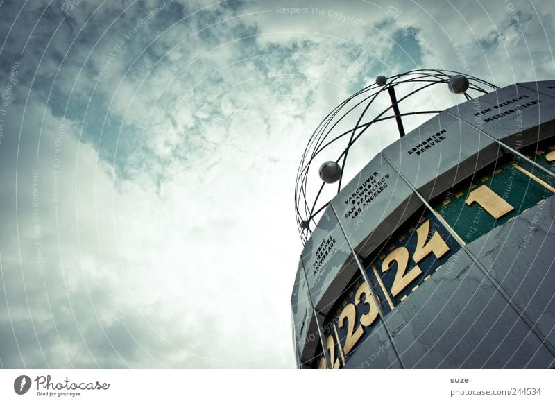 It's time Tourism Clock Art Environment Sky Clouds Weather Capital city Tourist Attraction Landmark Digits and numbers Round Blue Time Alexanderplatz East