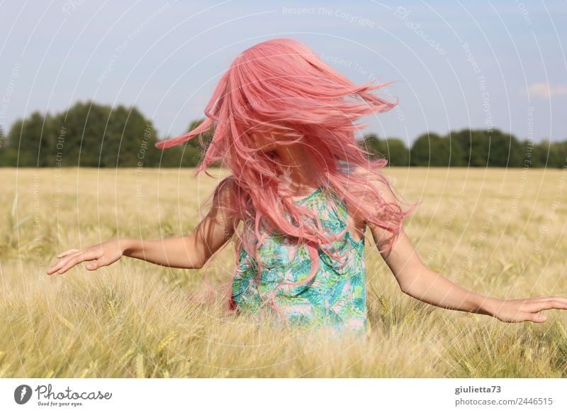 Pink summer be free, be yourself & groove with ... Feminine Girl Young woman Youth (Young adults) Life Hair and hairstyles 1 Human being 8 - 13 years Child