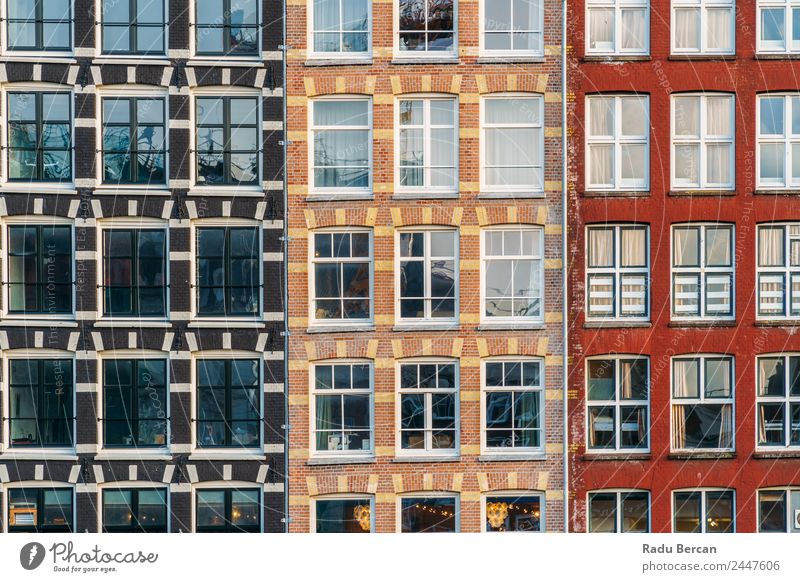 Beautiful Architecture Of Dutch Houses On Amsterdam Canal In Autumn canal Netherlands City House (Residential Structure) Famous building Vacation & Travel