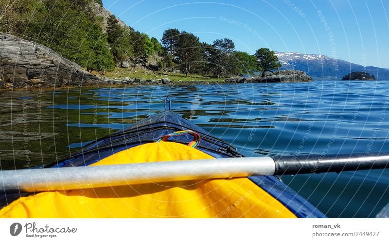 waterway Environment Nature Landscape Plant Elements Spring Summer Beautiful weather Rock Fjord Island Virtuous Willpower Kayak Adventure overestimation