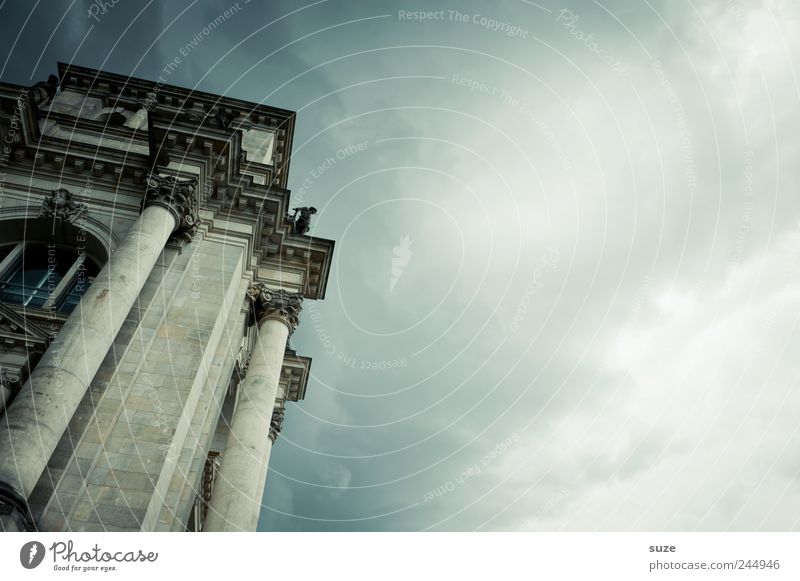 Bundestag Tourism Sightseeing Culture Environment Sky Clouds Weather Capital city Architecture Tourist Attraction Landmark Reichstag Stone Dark Blue Berlin