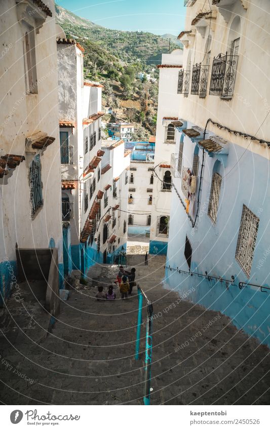 Streets Of Chefchaouen Children's game Vacation & Travel Tourism Adventure City trip Summer Mountain Friendship Youth (Young adults) Culture Nature