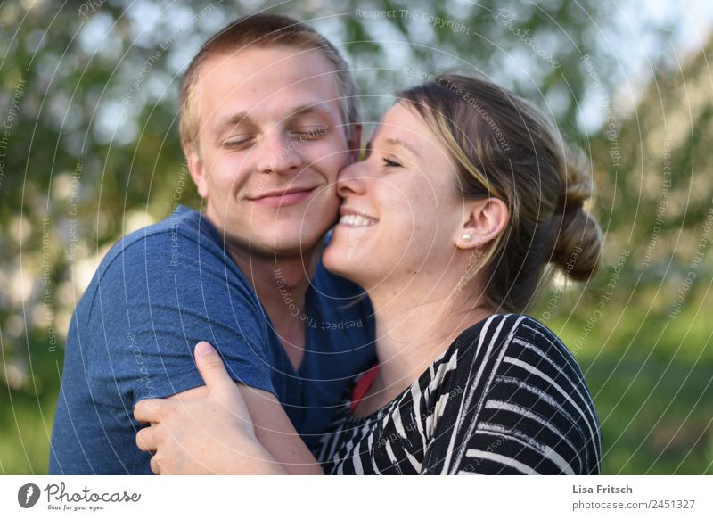 couple, in love, enjoy Vacation & Travel Couple Partner 2 Human being 18 - 30 years Youth (Young adults) Adults Blonde Braids Touch To hold on To enjoy Smiling