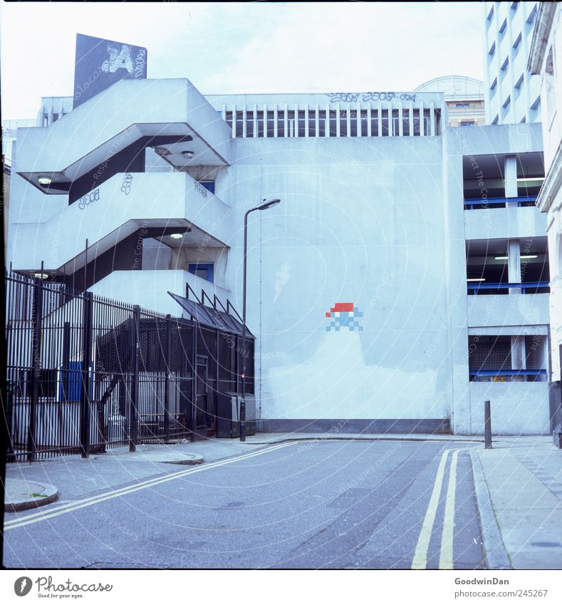 German Invaders Art Work of art Capital city Deserted House (Residential Structure) Industrial plant Wall (barrier) Wall (building) Facade Street Road junction