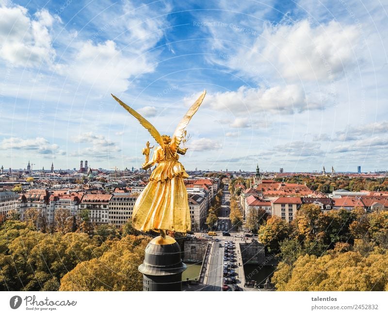 angel of peace Feminine Androgynous Art Work of art Sculpture Munich Germany Capital city Tourist Attraction Landmark Monument Angel of peace Sign Esthetic