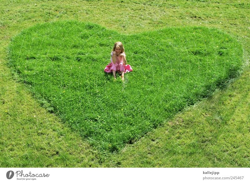 a heart for children Garden Human being Girl Infancy Life 1 8 - 13 years Child Park Meadow Sign Heart Crouch Sit Love Protection Trust Considerate