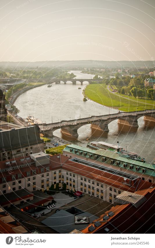 same momentum as the picture before Happiness Contentment Esthetic Germany Europe River River bank Elbe Grassland on the Elbe River Wiggly line Flow