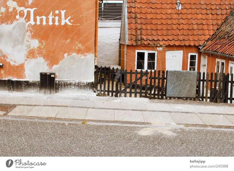 old town Village Small Town Old town House (Residential Structure) Wall (barrier) Wall (building) Window Door Doormat Hang Fence Sidewalk Street Denmark