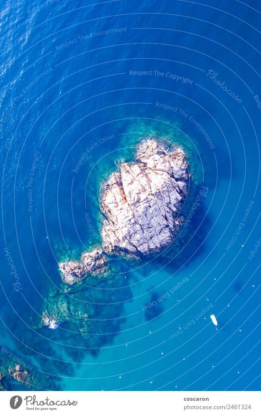 Aerial view of rocks in the coast of Costa Brava , Spain. Beautiful Vacation & Travel Tourism Summer Beach Ocean Nature Landscape Water Sky Rock Coast Aircraft