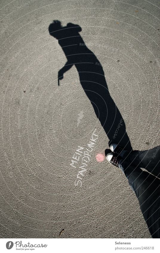 take a stand Work and employment Human being Hand Fingers Legs 1 Beautiful weather Street Jeans Footwear Sign Characters Signs and labeling Point Beginning