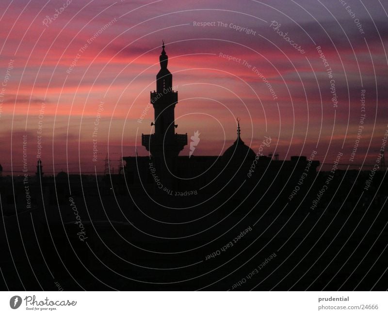 mosque in the morning Mosque Red sky Arabia Architecture Morning