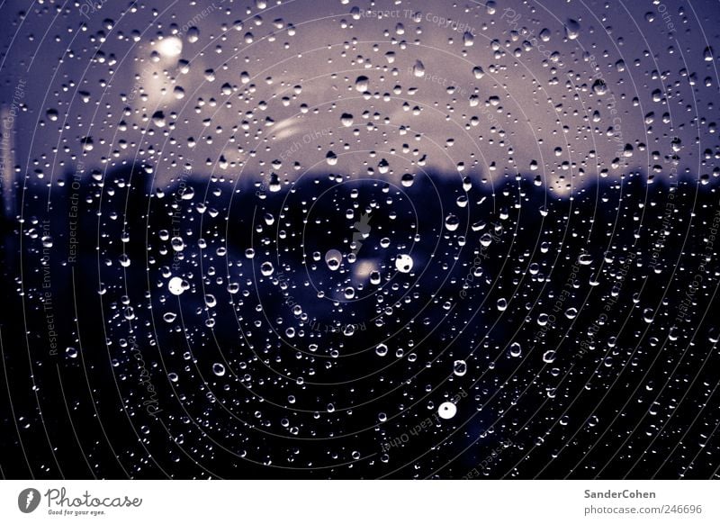 Weather to stay in Water Drops of water Sky Bad weather Rain Boredom Grief Frustration Cold Colour photo Interior shot Experimental Copy Space bottom Evening