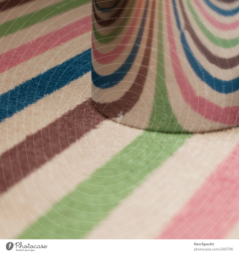 light breaker Carpet carpet pattern Striped Trash container Wastepaper basket Metal Multicoloured Refraction Convex barrel-shaped Colour photo Interior shot