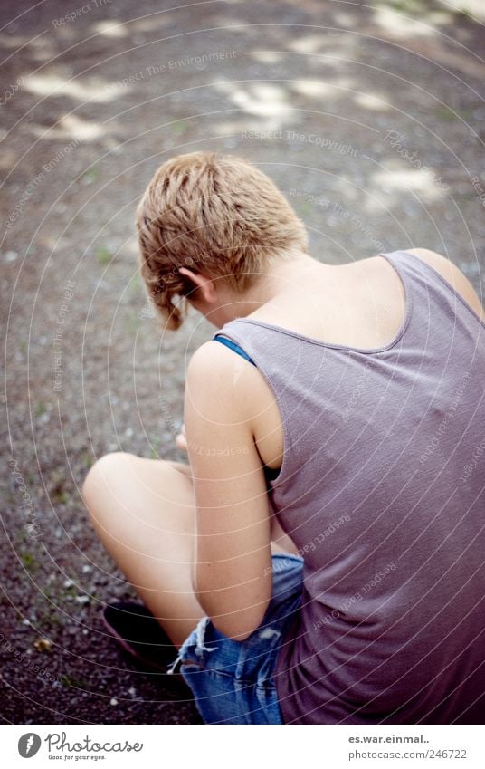 i sit. i wait. i wish. Back 1 Human being Sit Sit Cross Legged Loneliness Subdued colour