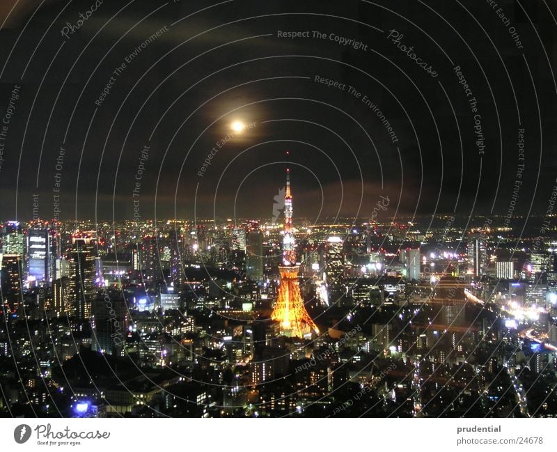 full moon in tokyo Full  moon Tokyo Night Long exposure Success Town