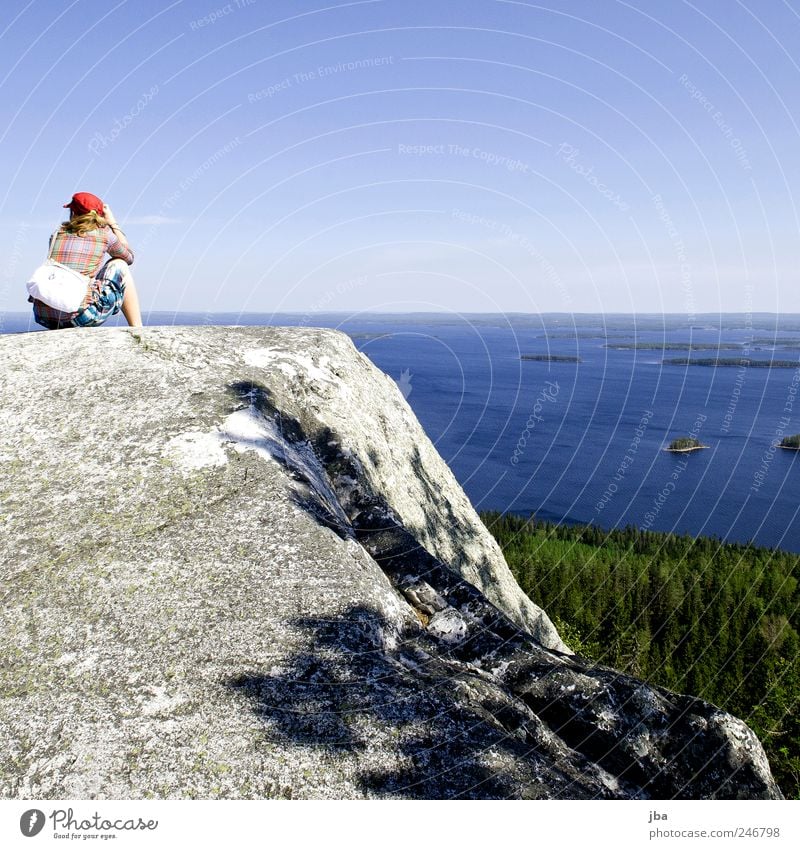 View from Koli Well-being Calm Vacation & Travel Trip Far-off places Summer vacation Hiking Vantage point National Park 1 Human being 18 - 30 years