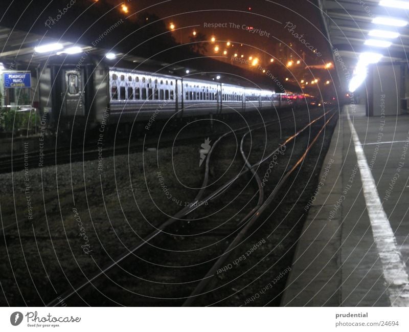 where is the journey going 2 Singapore Railroad Longing Wanderlust Night Long exposure Dark Success Train station malayan railway Vacation & Travel