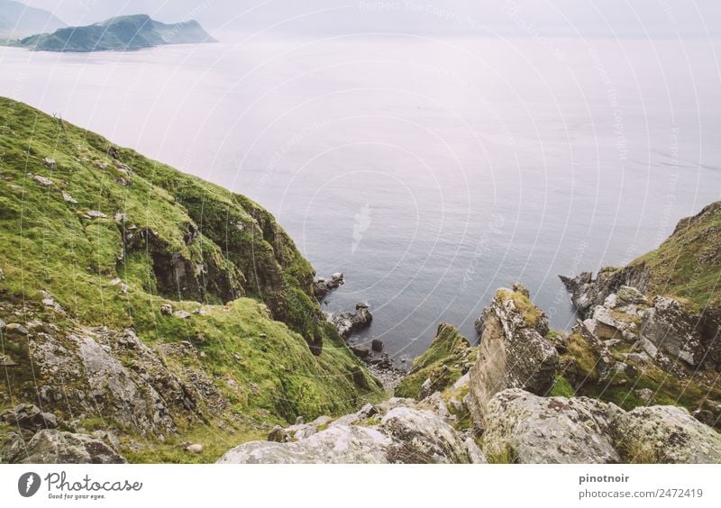 Outlook from Runde in Norway Calm Vacation & Travel Adventure Hiking Nature Elements Water Horizon Rock Coast Ocean Background picture Europe Horizontal