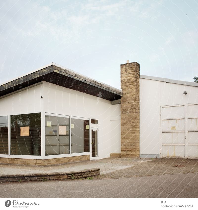 store Sky House (Residential Structure) Manmade structures Building Architecture Window Door Roof Chimney Gloomy Store premises Storefront Shop window