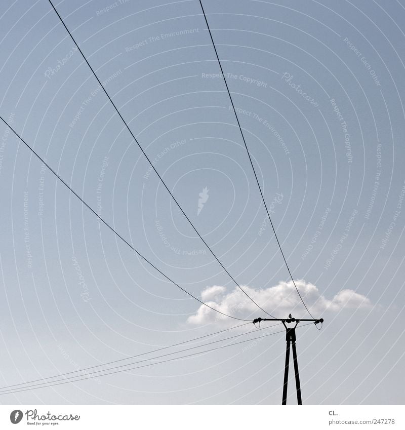 cloud pole Nature Landscape Sky Clouds Summer Beautiful weather Free Blue Calm Uniqueness Ease Electricity Electricity pylon Freedom Telecommunications