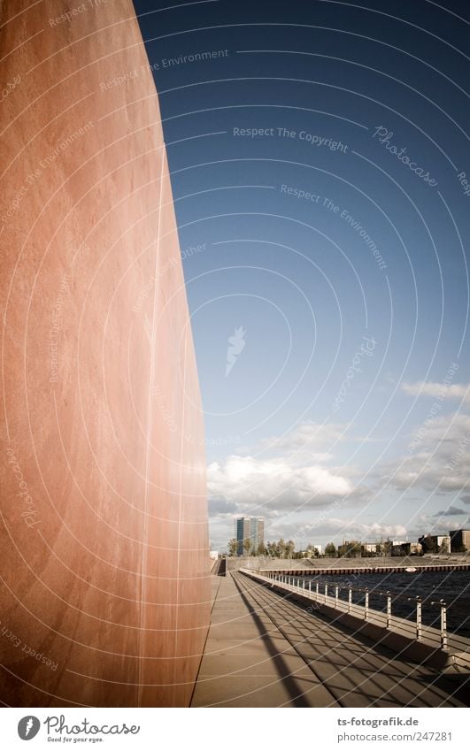 Marble wall and iron breaks... Environment Air Water Sky Cloudless sky Horizon Beautiful weather Bremen Port City Downtown House (Residential Structure)