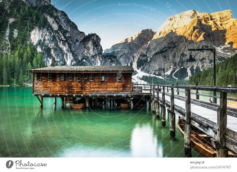 Un passo dal cielo Vacation & Travel Tourism Trip Adventure Summer Summer vacation Mountain Nature Landscape Alps Dolomites Peak Lake Pragser Wildsee Lake Italy