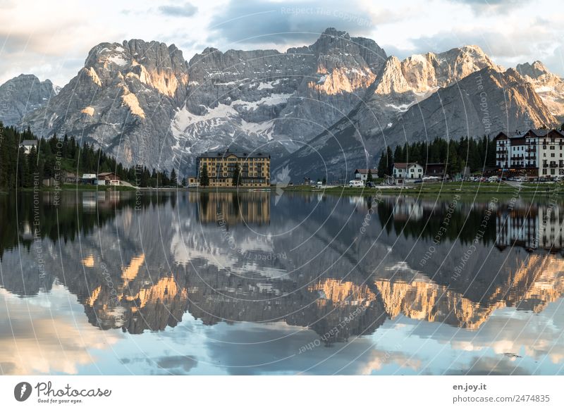 disheveling Vacation & Travel Tourism Trip Summer Summer vacation Mountain Nature Landscape Clouds Sunrise Sunset Spring Rock Alps Dolomites sorapis Mountains