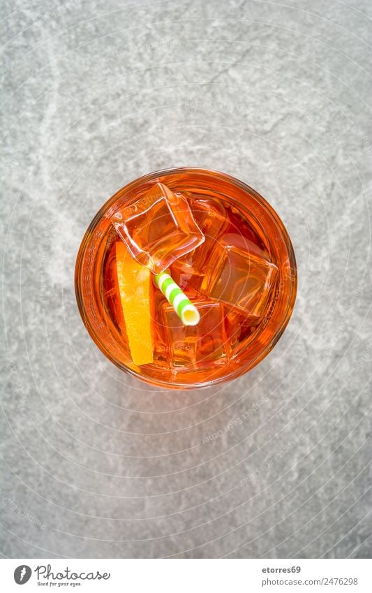 Aperol spritz cocktail Beverage Cold drink Alcoholic drinks Spirits Longdrink Cocktail Glass Summer Summer vacation Fresh Good Sweet Gray Orange aperol Spritzer