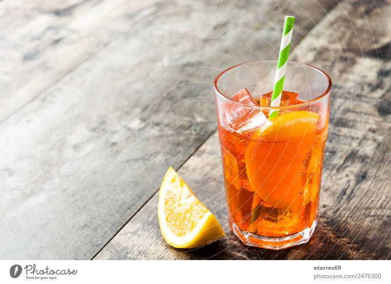 Aperol spritz cocktail Beverage Cold drink Alcoholic drinks Spirits Longdrink Cocktail Glass Summer Summer vacation Fresh Good Sweet Orange aperol Spritzer