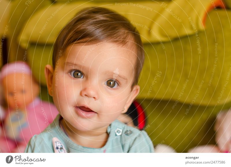 Portrait of a beautiful baby Beautiful Face Child Human being Feminine Baby Girl Infancy 1 0 - 12 months Doll Smiling Elegant Friendliness Happiness Fresh