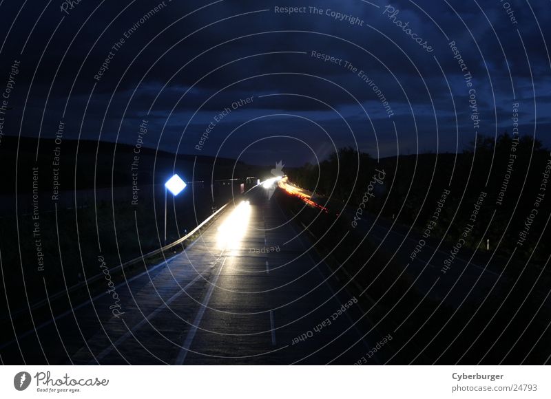 Aral BAB Seesen at night 1 Highway Night Long exposure Blue Transport aral