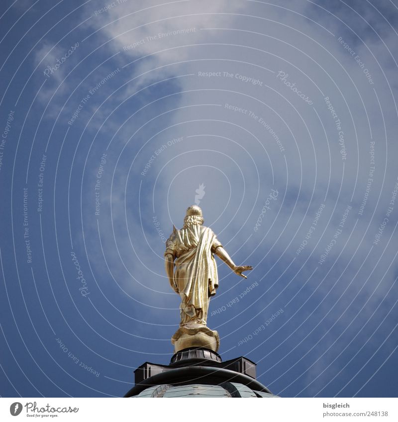 Angel above the city Berlin Europe Church Dome Roof Tourist Attraction Berlin Cathedral Blue Gold Sky Domed roof Colour photo Subdued colour Exterior shot