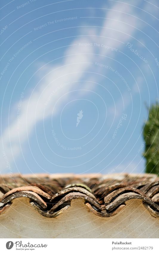 #A# Roof wave House (Residential Structure) Eaves Esthetic Mediterranean Roofing tile France Provence South Colour photo Subdued colour Exterior shot Close-up