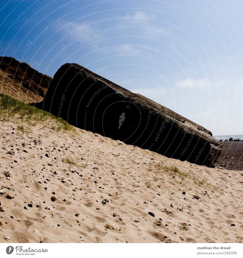 DENMARK - XXXV Environment Nature Landscape Sky Horizon Beautiful weather Plant Grass Waves Coast Beach North Sea Deserted Ruin Manmade structures Building