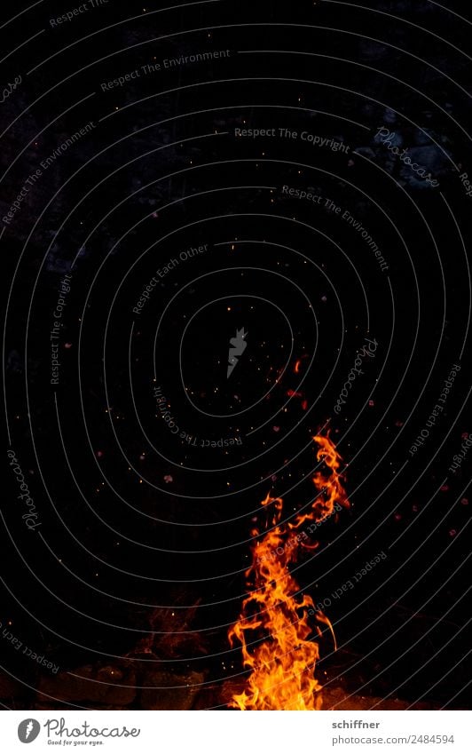 Feuer Werk - The rest of the festival Night sky Dark Hot Orange Black Fire Blaze Firecracker Fire department Fireplace Flame Warmth Camp fire atmosphere
