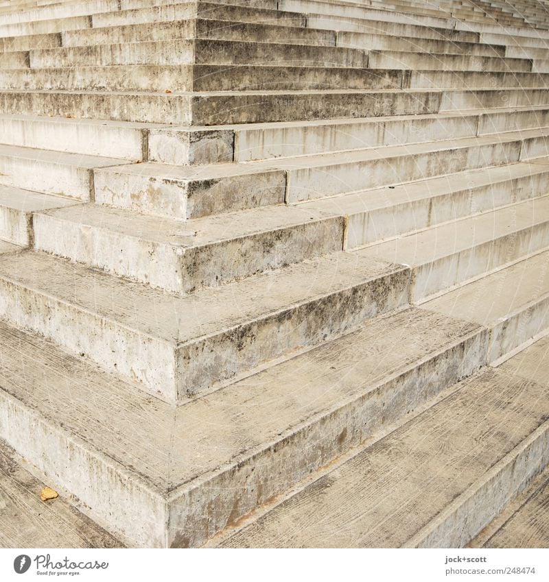 upstairs/downstairs Prenzlauer Berg Architecture Stairs Concrete Dirty Sharp-edged Firm Large Modern Many Gray Lanes & trails Corner Weathered Surface Detail