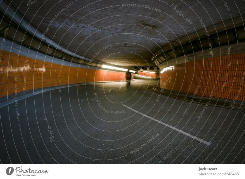 Tunnel vision (I'm into that) Cycling Traffic infrastructure Street Concrete Line Driving Illuminate Dark Modern Loneliness Center point Tile Lane markings