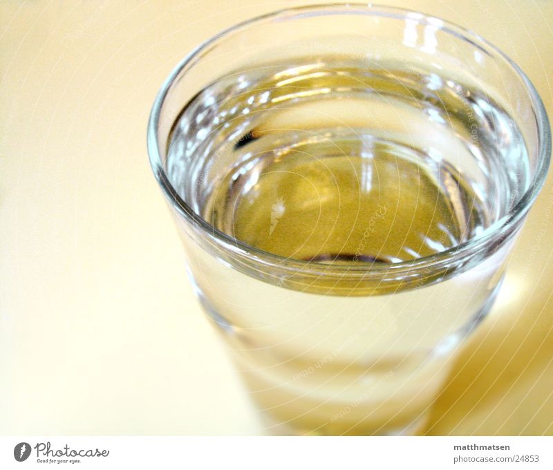 water glass Tumbler Blur Yellow Calm Reflection Close-up Living or residing Detail Bird's-eye view Glass Fluid