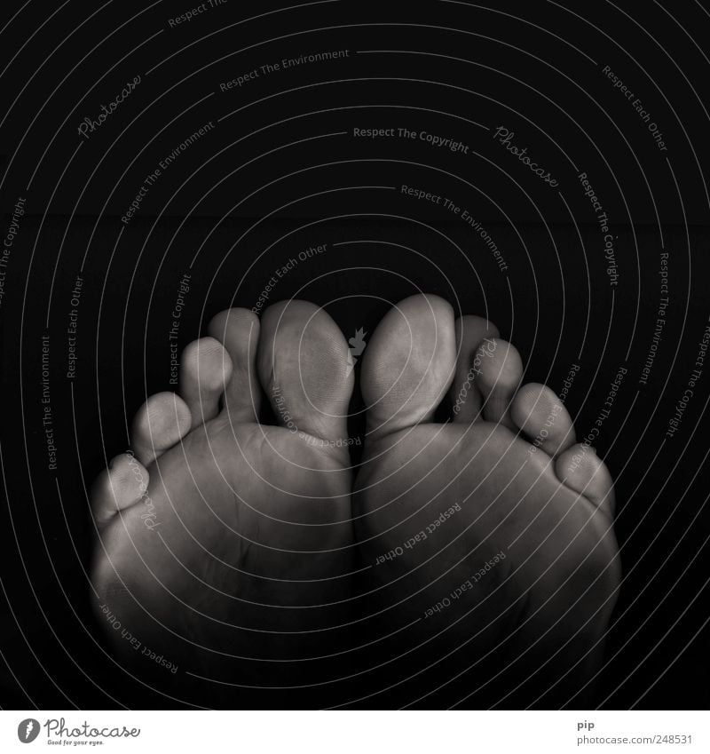 blackfeet Human being Masculine Feet Toes Sole of the foot 1 Dark Disgust Cold Gray Black Scan 10 Skin Stand Level Black & white photo Close-up Detail Abstract