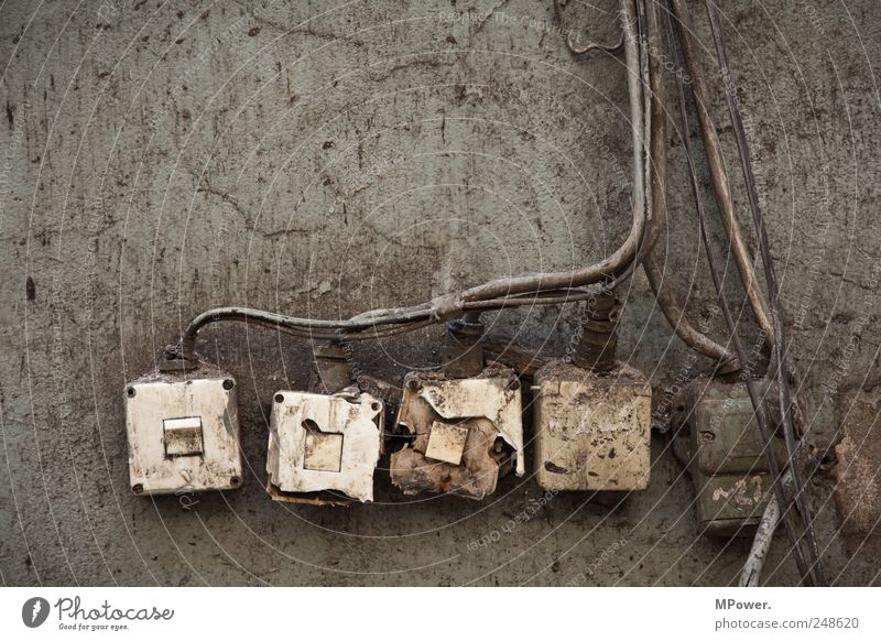 control center Technology Energy industry Nuclear Power Plant Coal power station Energy crisis Old Dirty Brown Gray Cable Broken Electricity Light switch