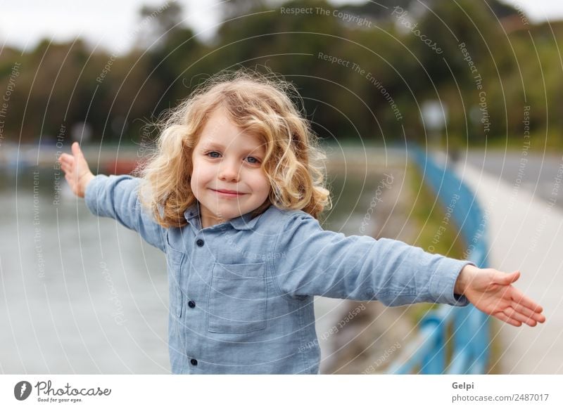 appy small child with long blond hair Happy Beautiful Face Summer Beach Ocean Child Human being Baby Boy (child) Man Adults Infancy Environment Nature Plant