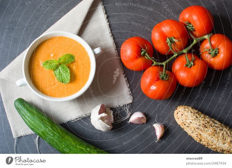 Pumpkin soup and ingredients Food Vegetable Soup Stew Nutrition Vegetarian diet Bowl Healthy Thanksgiving Green Orange Red Black Tomato Cucumber Bread Garlic