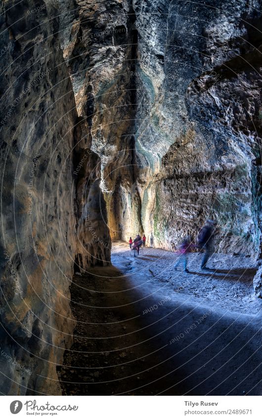 View of a Templar chapel from inside a cave Vacation & Travel Canyon Stone Cave Spain spanish templar Soria sig Colour photo