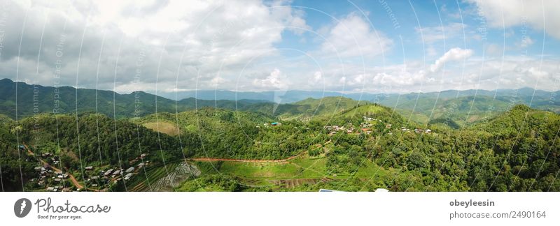 Aerial photos A small village in the jungle in Chiang Mai Swimming pool Vacation & Travel Summer Beach Ocean Waves Mountain Garden Environment Nature Landscape