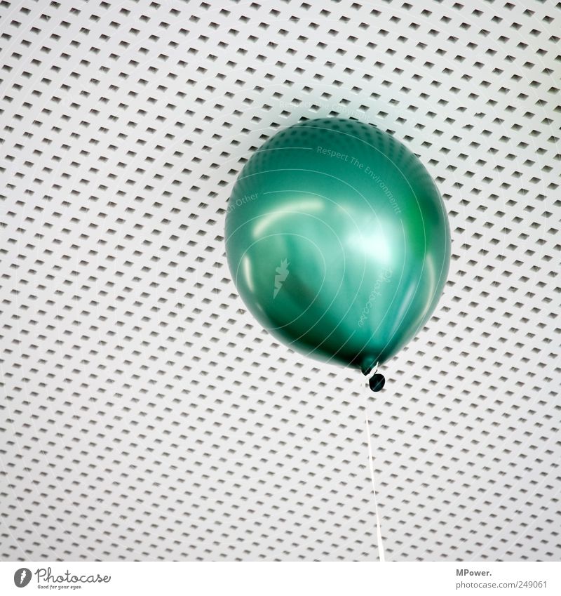 Withdrawn Sieve Bright Above Green Balloon Reflection Checkered Ceiling Rope Knot Helium Aloof Flying Hover Round Rubber Easy India rubber Hollow